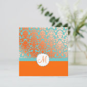 PixDezines Flora Damask/Oranje/diy background Kaart (Staand voorkant)