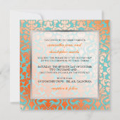 PixDezines Flora Damask/Oranje/diy background Kaart (Achterkant)