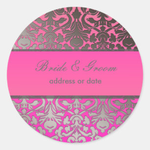 PixDezines Flora Damask Ronde Sticker