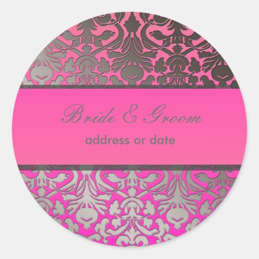 PixDezines Flora Damask Ronde Sticker (Voorkant)