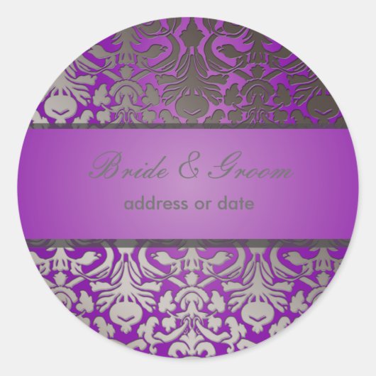 PixDezines Flora Damask Ronde Sticker (Voorkant)
