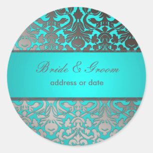PixDezines Flora Damask Ronde Sticker