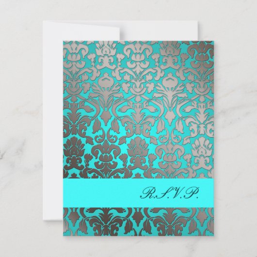 PixDezines Flora Damask, RSVPs voor 5x7 uitnodigin RSVP Kaartje (Voorkant)