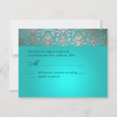 PixDezines Flora Damask, RSVPs voor 5x7 uitnodigin RSVP Kaartje (Achterkant)