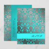 PixDezines Flora Damask, RSVPs voor 5x7 uitnodigin RSVP Kaartje (Voorkant / Achterkant)