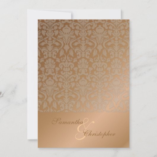 PixDezines Flora Damask Wedding Invitations Kaart (Voorkant)