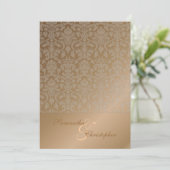 PixDezines Flora Damask Wedding Invitations Kaart (Staand voorkant)
