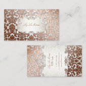 PixDezines flora damast/faux koper Visitekaartje (Voorkant / Achterkant)