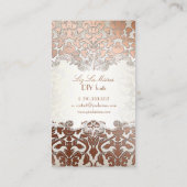 PixDezines flora damast/faux koper Visitekaartje (Achterkant)