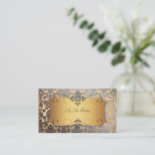 PixDezines Flora damast/faux perkament Visitekaartje (Staand voorkant)
