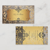 PixDezines Flora damast/faux perkament Visitekaartje (Voorkant / Achterkant)