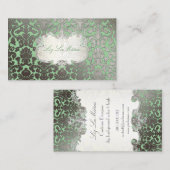 PixDezines flora damast/faux platina/diy kleur Visitekaartje (Voorkant / Achterkant)