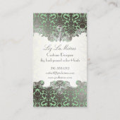 PixDezines flora damast/faux platina/diy kleur Visitekaartje (Achterkant)