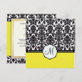 PixDezines flora demask/DIY kleuren/black+yellow Kaart (Voorkant / Achterkant)