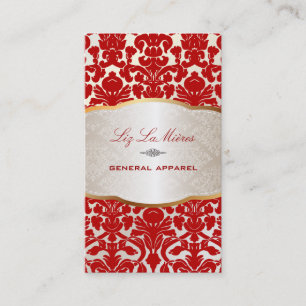 PixDezines flora demask/red Visitekaartje