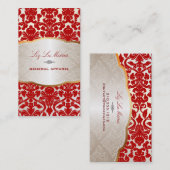 PixDezines flora demask/red Visitekaartje (Voorkant / Achterkant)