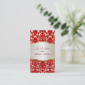 PixDezines flora demask/red Visitekaartje (Staand voorkant)