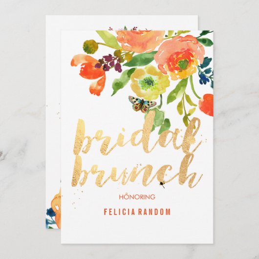 PixDezines Floral Bruids Brunch/DIY Achtergrond Kaart (Voorkant / Achterkant)