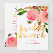 PixDezines Floral Bruids Brunch/DIY Achtergrond Kaart (Voorkant / Achterkant)