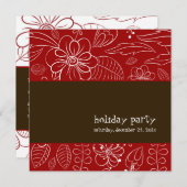 PixDezines Floral+Ferns, DIY achtergrond/rood Kaart (Voorkant / Achterkant)