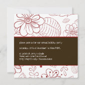 PixDezines Floral+Ferns, DIY achtergrond/rood Kaart (Achterkant)