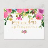 PixDezines floral/save the date/photo Aankondigingskaart (Voorkant)