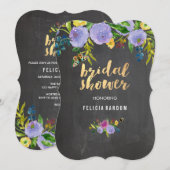 PixDezines Floral Vrijgezellenfeest/Chalkboard Kaart (Voorkant / Achterkant)