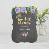 PixDezines Floral Vrijgezellenfeest/Chalkboard Kaart (Staand voorkant)