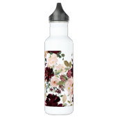 PixDezines Floral Waterverf Blush Bourgogne Rozen Waterfles (Links)