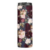 PixDezines Floral Waterverf Blush Burgundy Navy Thermosbeker (Achterkant)