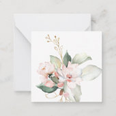 PixDezines Floral Waterverf Blush Pink Bouquet Notitiekaartje (Achterkant)