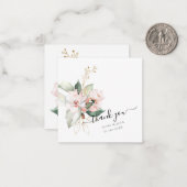 PixDezines Floral Waterverf Blush Pink Bouquet Notitiekaartje (Voorkant / Achterkant in situ)