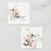 PixDezines Floral Waterverf Blush Pink Bouquet Notitiekaartje (Voorkant / Achterkant)