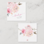 PixDezines Floral Waterverf Blush Pink Peonies Notitiekaartje (Voorkant / Achterkant)