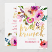 PixDezines Floral Waterverf Bruidsbrunch/DIY Kaart (Voorkant / Achterkant)
