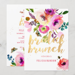 PixDezines Floral Waterverf Bruidsbrunch/DIY Kaart