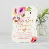 PixDezines Floral Waterverf Cupcakes+Bubble Kaart (Staand voorkant)