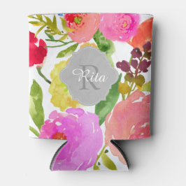 PixDezines Floral Waterverf/DIY achtergrond Blikjeskoeler