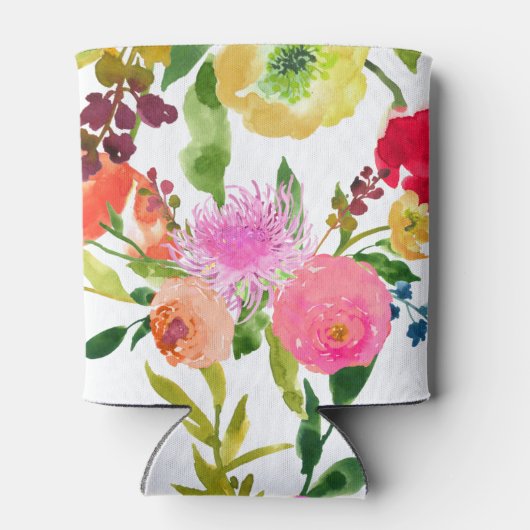 PixDezines Floral Waterverf/DIY achtergrond Blikjeskoeler (Achterkant)