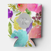 PixDezines Floral Waterverf/DIY achtergrond Blikjeskoeler (Voorkant)