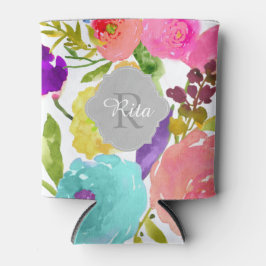 PixDezines Floral Waterverf/DIY achtergrond Blikjeskoeler