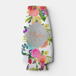 PixDezines Floral Waterverf/DIY achtergrond Flesjeskoeler