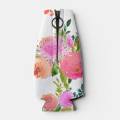 PixDezines Floral Waterverf/DIY achtergrond Flesjeskoeler (Achterkant)