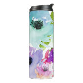 PixDezines Floral Waterverf/DIY achtergrond Thermosbeker (Gedraaid links)