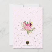 PixDezines Floral Waterverf Graduation Party Kaart (Achterkant)