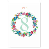 PixDezines Floral Waterverf Krans/Tafelnr. Kaart (Voorkant)