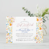 PixDezines Floral Waterverf Mitzvah, Blush Cream Kaart (Staand voorkant)