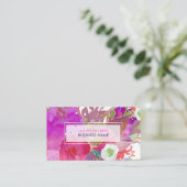 PixDezines Floral Waterverf/Pansies/goudsoorten Visitekaartje (Staand voorkant)