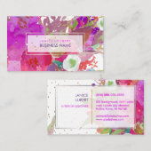 PixDezines Floral Waterverf/Pansies/goudsoorten Visitekaartje (Voorkant / Achterkant)