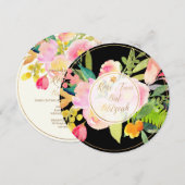 PixDezines Floral Waterverf/Peonies/Bat Mitzvah Kaart (Voorkant / Achterkant)